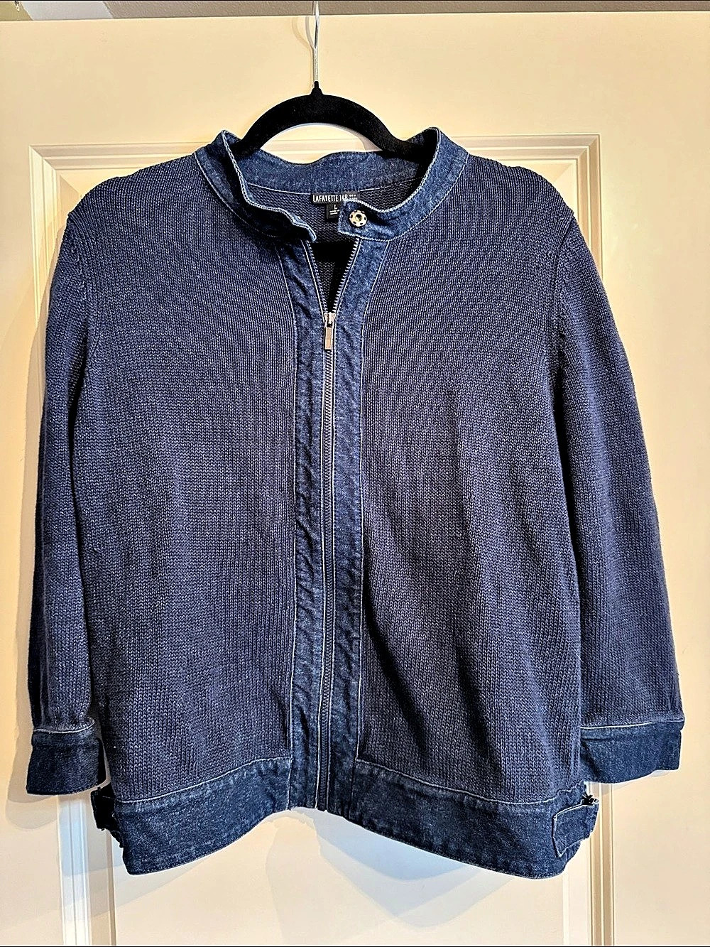 Lafayette 148 - New York Women's Zip Front Denim and cotton Jacket - size large